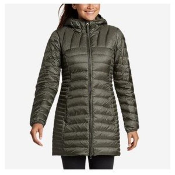 Eddie Bauer Jackets & Blazers - Eddie Bauer Astoria Down Parka Size 3X Green Hooded Lightweight Puffer Coat